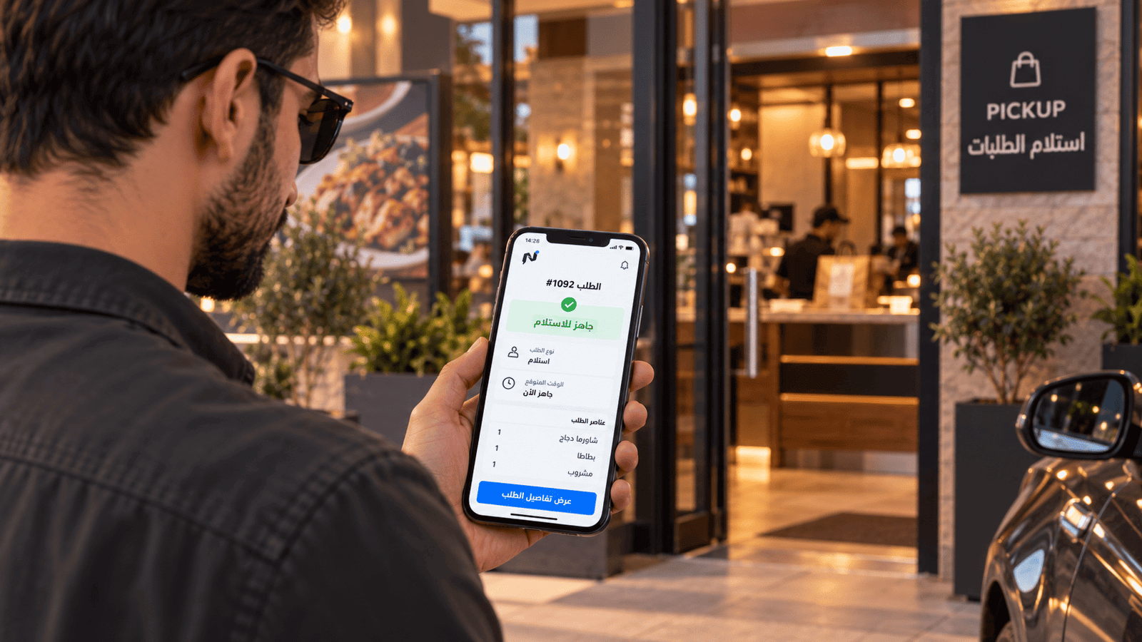 تجربة الطلب قبل الوصول والاستلام السريع عبر المنيو الإلكتروني في Notify Restaurant